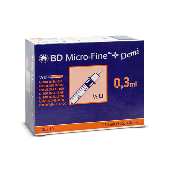 BD Microfine+ 0.3ml - 0.30mm (30g) x 8mm Syringes with Needles (Pack of 100) - DERMAL FILLERS AUSTRALIA