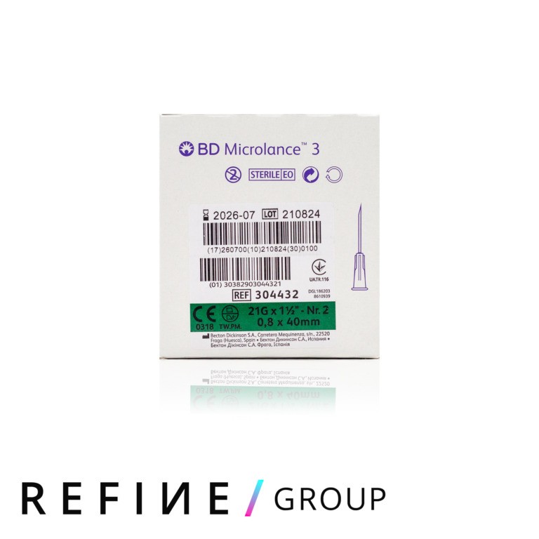 BD Microlance™ Hypodermic Needle, 21 G (green), 40 mm, 1½”