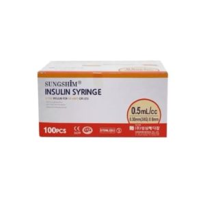 Sungshim 30G Ultra-Thin Insulin Syringe with Needles (8mm, 0.5cc)